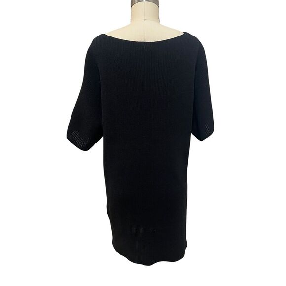 Eileen Fisher Black Organic Cotton Blend Tunic Sweater SZ Med Side Split - Picture 3 of 11